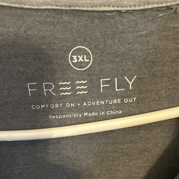 Free Fly Bamboo Performance Golf Polo Mens Size 3XL Short Sleeve Shirt Grey - Picture 3 of 9